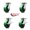 Service Caster 6 Inch Green Poly on Cast Iron Swivel Caster Set with Roller Bearings 2 Brakes SCC-35S620-PUR-GB-2-SLB-2 - alternate 6